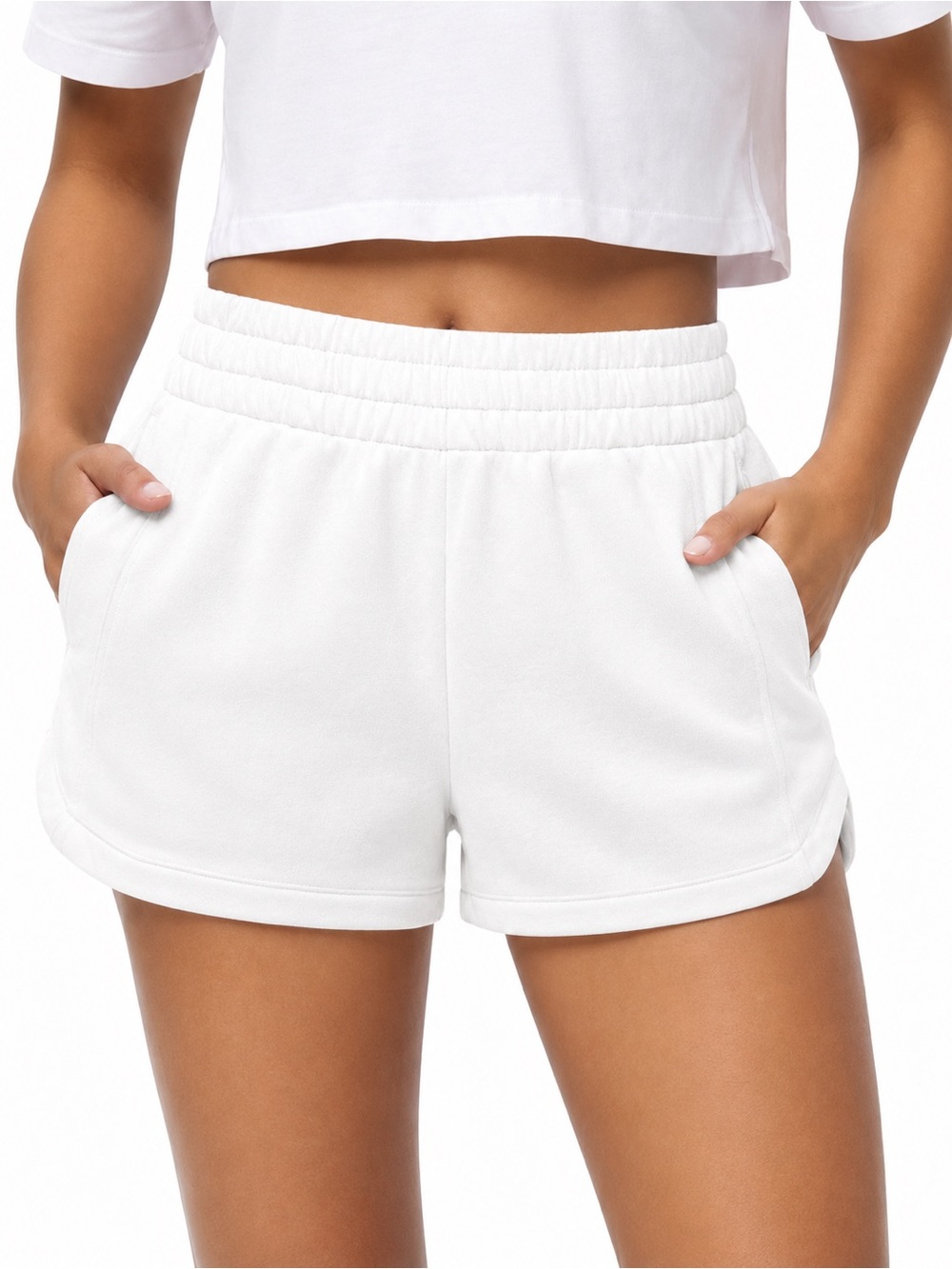 Abercrombie YPB NeoKNIT White Sweatshorts